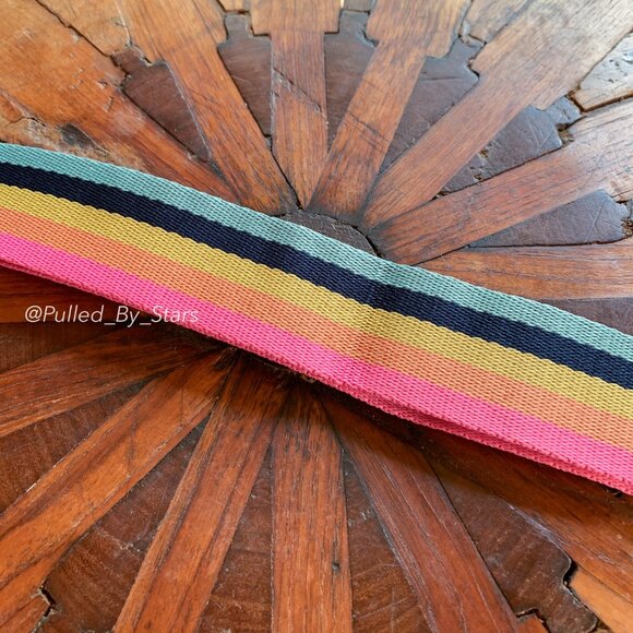 NWOT Retro Rainbow Pastel Striped Detachable Bag Strap (57" Adjustable Length) - Picture 15 of 15